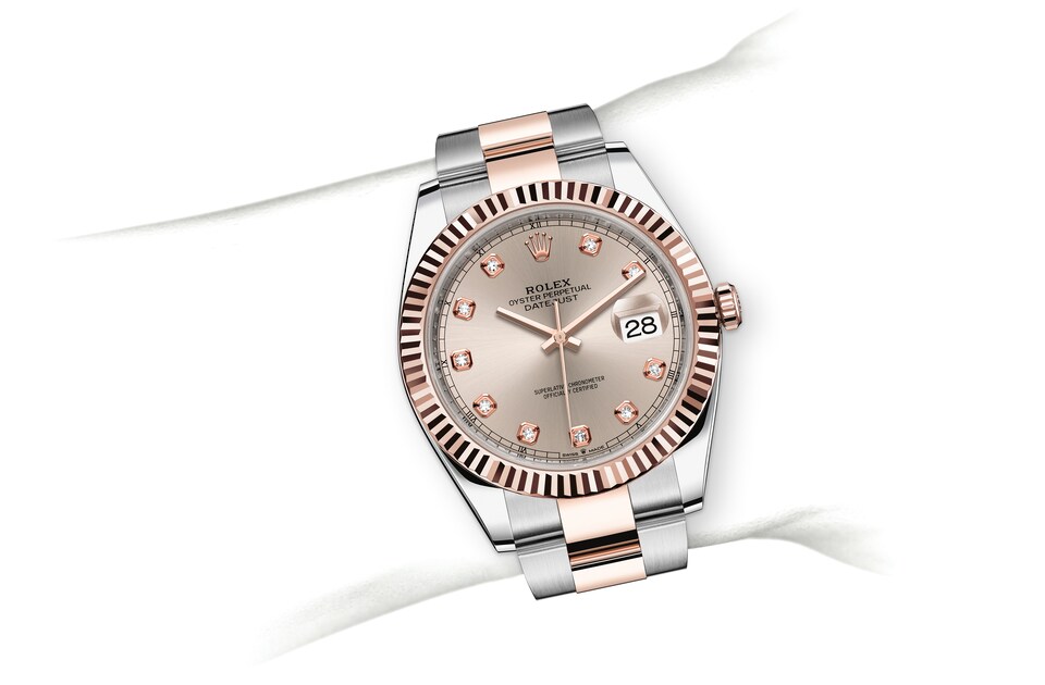 rolex datejust 41 oystersteel and everose gold