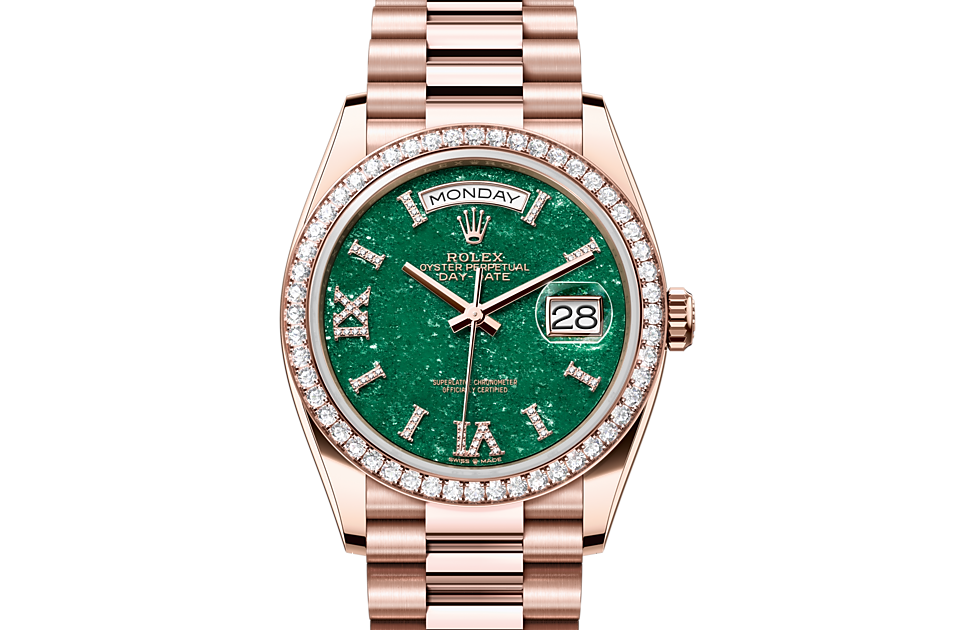 Rolex day date 2025 or rose fond vert