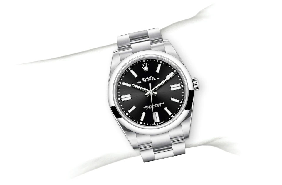 Rolex stainless steel black water resistant hot sale