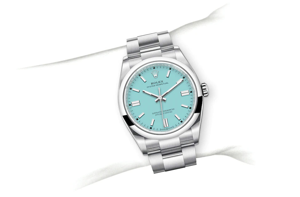 Blue face oyster rolex hot sale